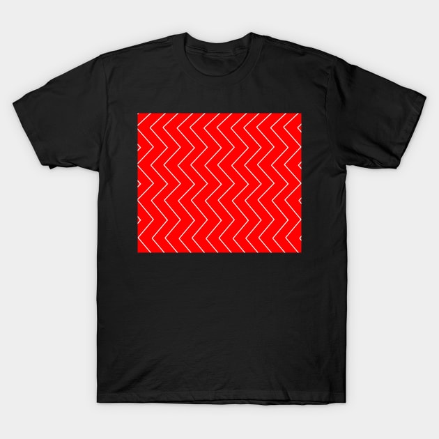 Abstract zigzag - red and white. T-Shirt by kerens